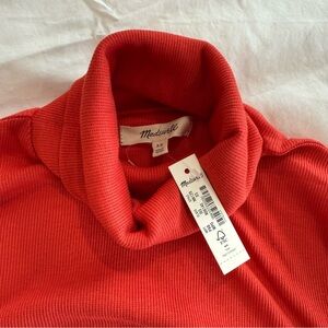 Madewell Red Ribbed Knit Turtleneck